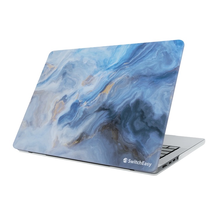 Защитен капак, Artist Marble, съвместим с Apple MacBook Pro 14" 2023-2021 M3/M2/M1, SwitchEasy, тъмносин