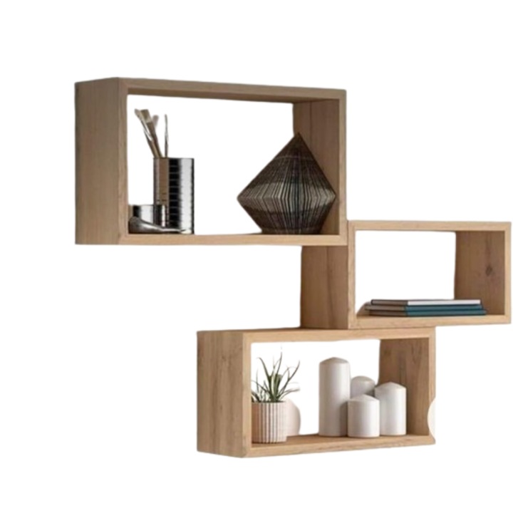 Set 3 rafturi perete Roma, pal Stejar Sonoma
