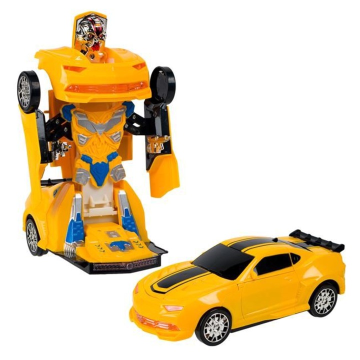 Robot cu Transformare in Masina Galbena cu Sunete Lumini & Miscare