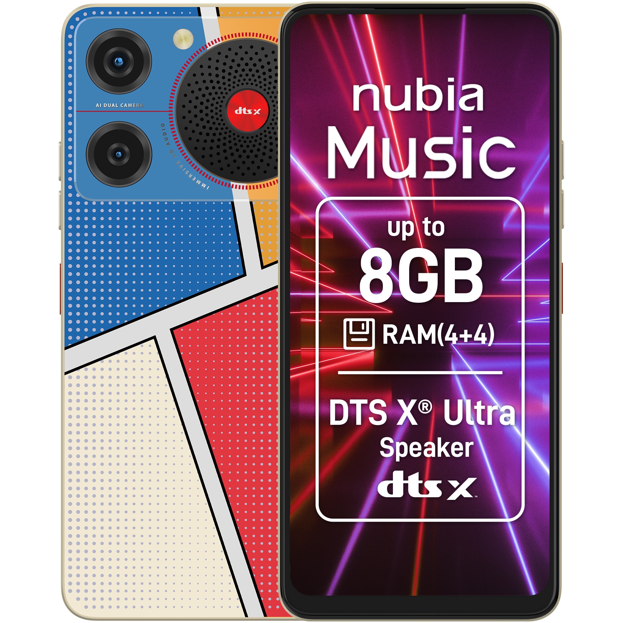 Telefon mobil ZTE nubia Music, Dual SIM, 128GB, 4GB RAM, Edition Collection Pop Art
