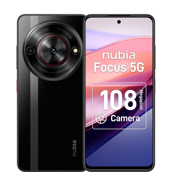 Смартфон ZTE nubia Focus, Dual SIM, 256GB, 6GB RAM, 5G, Black
