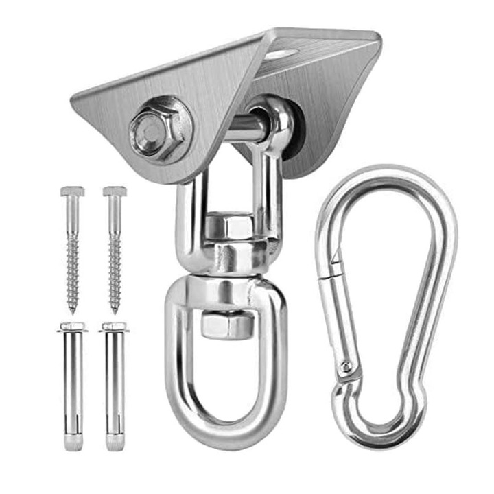 Suport Rotativ Cu Montare Pe Tavan, Pentru Lagan/Hamac, Otel, Rqiurpn, 360° rotativ, 544kg, argintiu