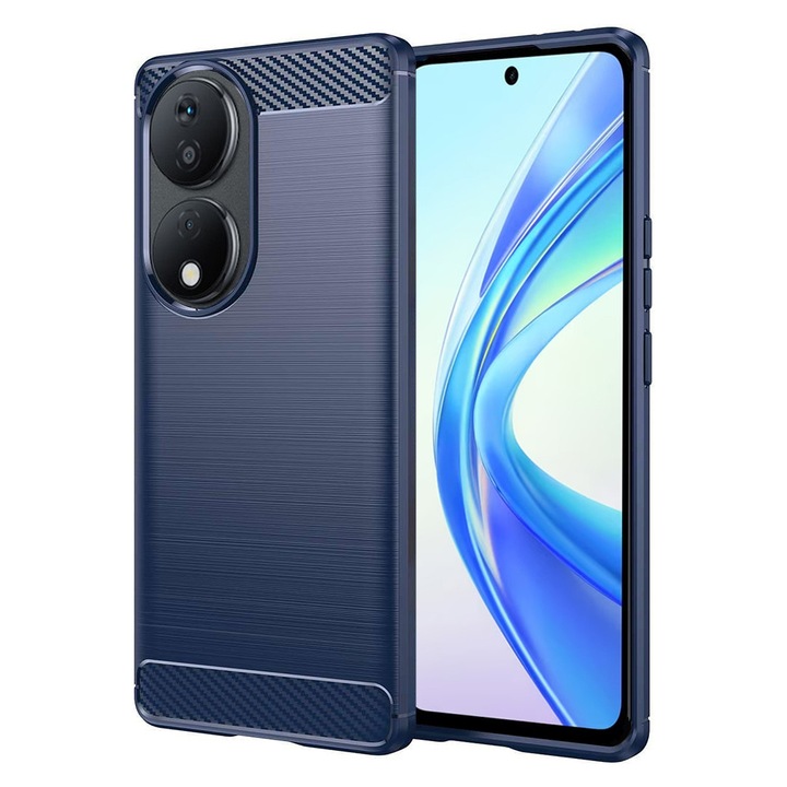 Кейс за Honor X7b / X7b 5G / 90 SMART - Techsuit Carbon Silicone - Син