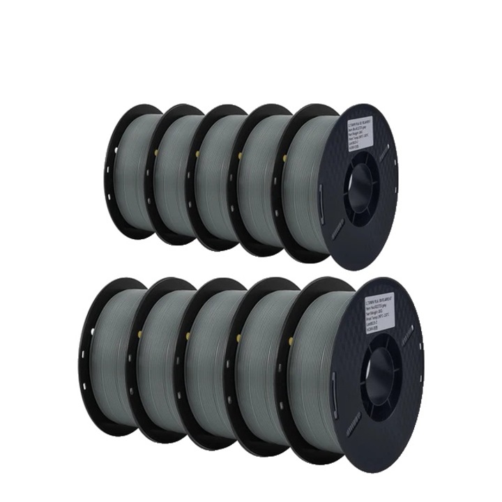 Set de filamente PLA, gri, 1.75mm, 10KG, 230C