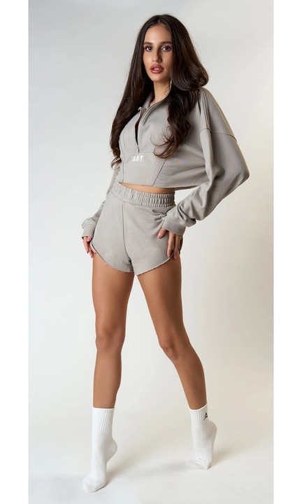 Trening Aby Crop Zip, Gri