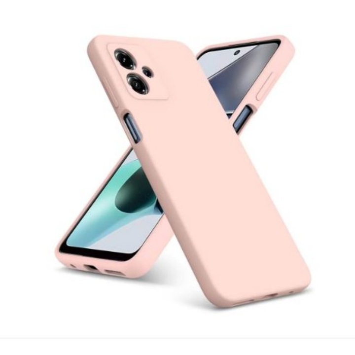 Husa compatibila cu Motorola Moto G54 5G, Silicon Cover, Interior Microfibra, Protectie Camere, Roz, Atlas