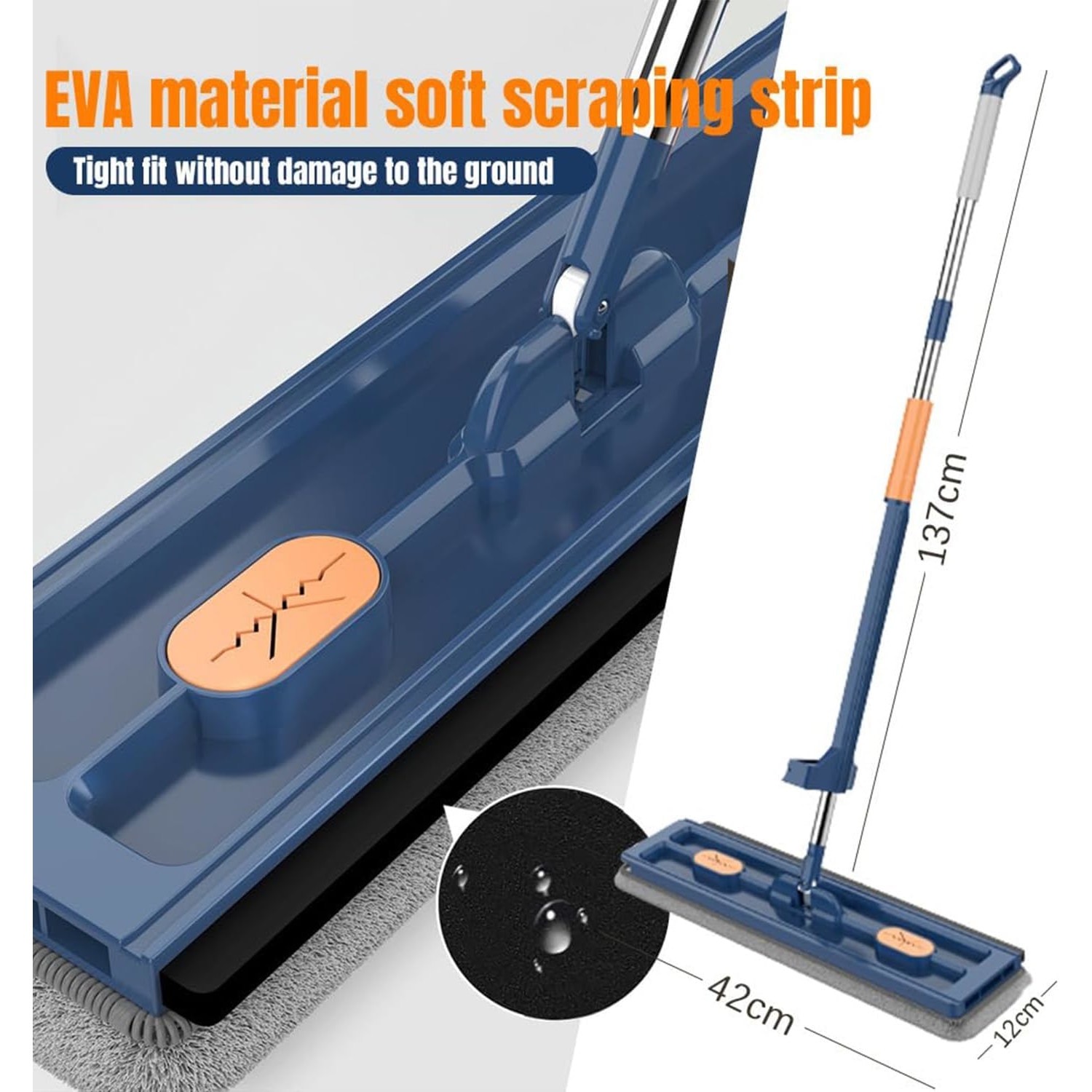 Set Mop vertical + 2 Rezerve, Mormark, 42 x 12 cm, Albastru - eMAG.ro