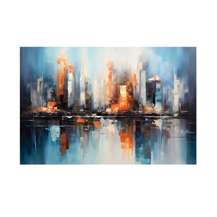 Tablou Peisaj Urban, Orasul in Difuz, MDF, 90x60 cm