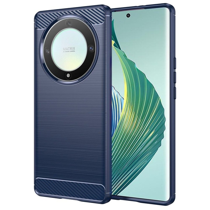 Кейс за Honor Magic5 Lite - Techsuit Carbon Silicone, Син