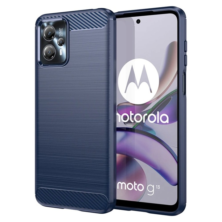 Motorola Moto G13 / G23 / G53 burkolat - Techsuit Carbon Silicone - Kék