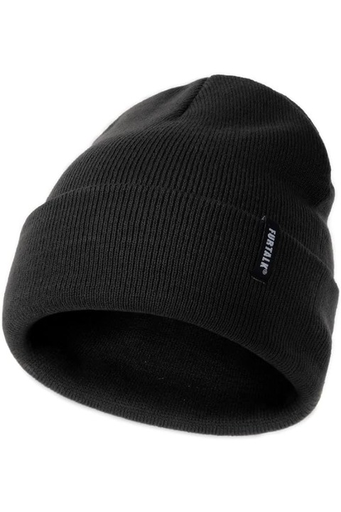 Caciula tricotata fin, Negru