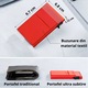 Портфейл INNOVIO, за карти с RFID защита, Картодържател, Капацитет 7 карти, Бутон за изваждане, Алуминий, 2 текстилни джоба за монети/банкноти, Минималистичен дизайн, Унисекс, Червен цвят