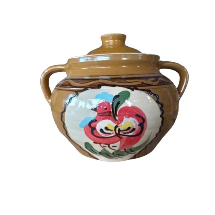 Kerámia edény barna edényekhez, kókusz mintás, Multicolor, 2l