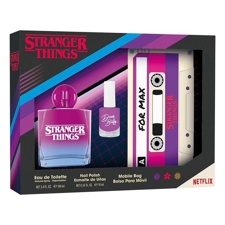 Set cadou Stranger Things Coffret: Apa toaleta 100 ml + lac unghi 50 ml + Geanta telefon