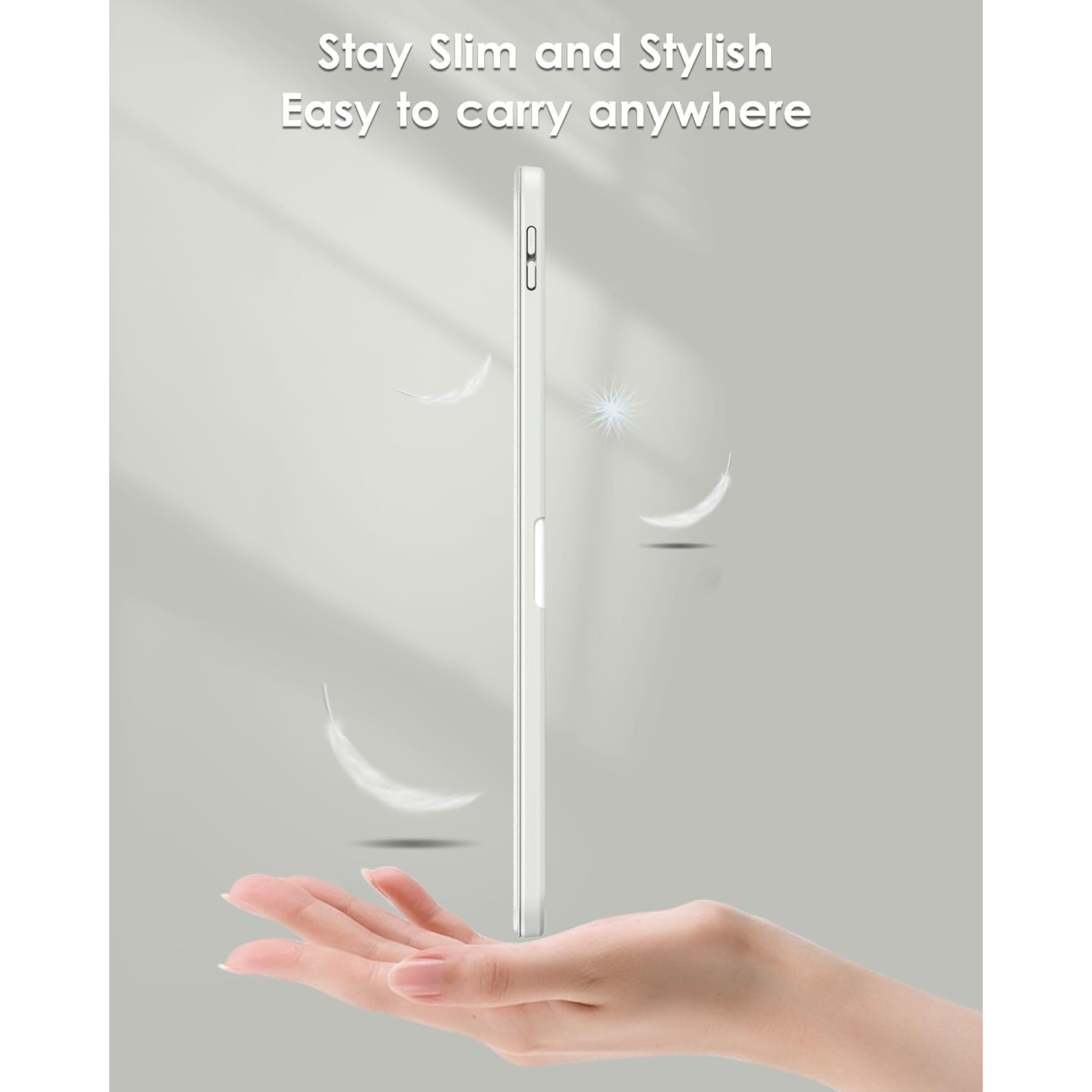 Husa pentru iPad 11 2025, iPad 10 2022 Soft Shell cu functie wake-up/sleep si compartiment pentru Apple Pen tip stand space grey