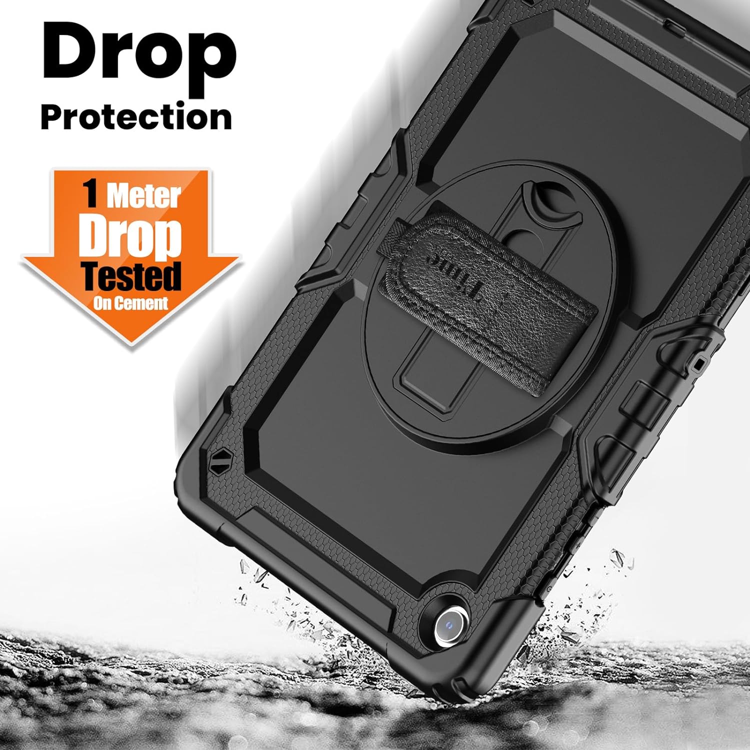 Pachet 360: Husa cu folie integrata pentru Samsung Galaxy Tab A11 Plus / A9+ Plus 11 inch Shockproof Armor, negru
