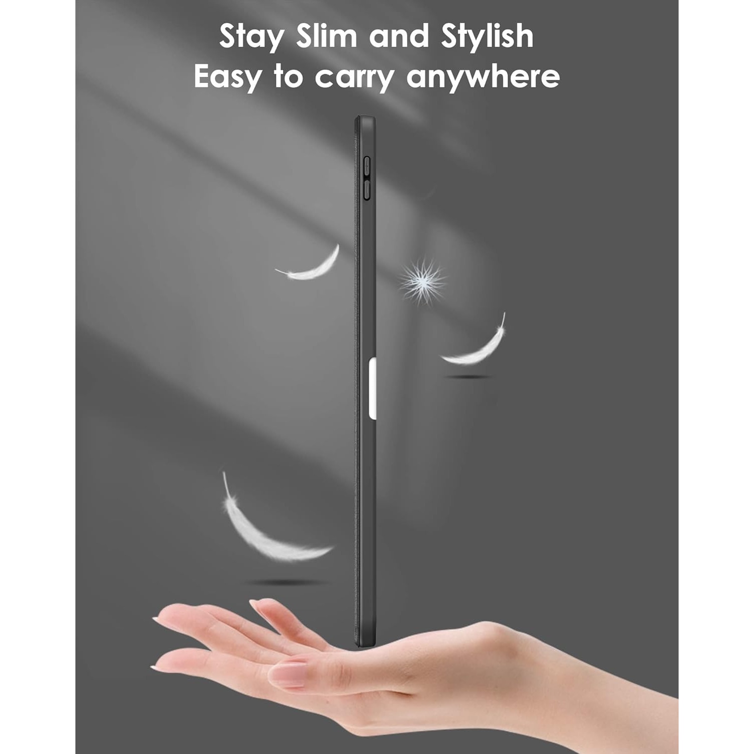 Husa pentru iPad 11 2025, iPad 10 2022 Soft Shell cu functie wake-up/sleep si compartiment pentru Apple Pen tip stand negru
