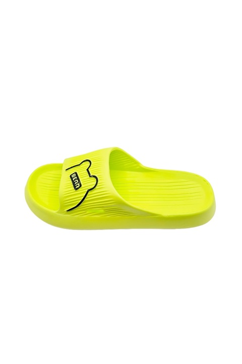 Papuci de plaja sau piscina pentru dama, Tecos, ultra usori, imprimeu ursulet, Verde, 38-39