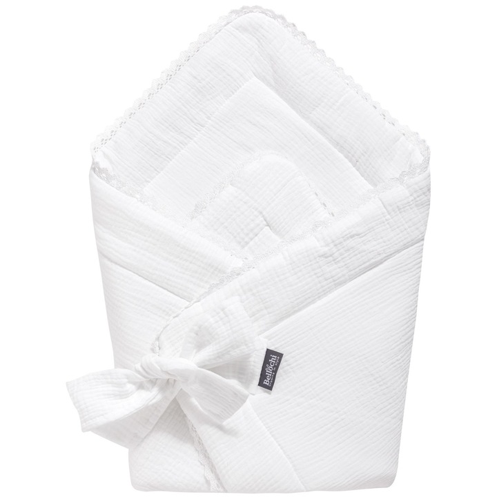 Одеяло за повиване 75х75 см Cuddly Muslin White