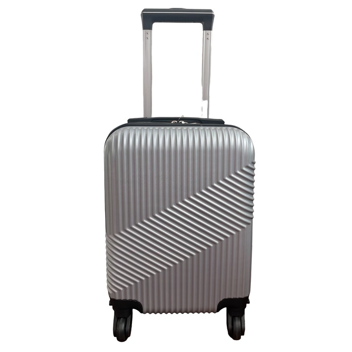 Куфар Seretec Solutions, TR-00097, издръжлив ABS, 4 Spinner колела, размери 55 x 35 x 22 cm, сребриста