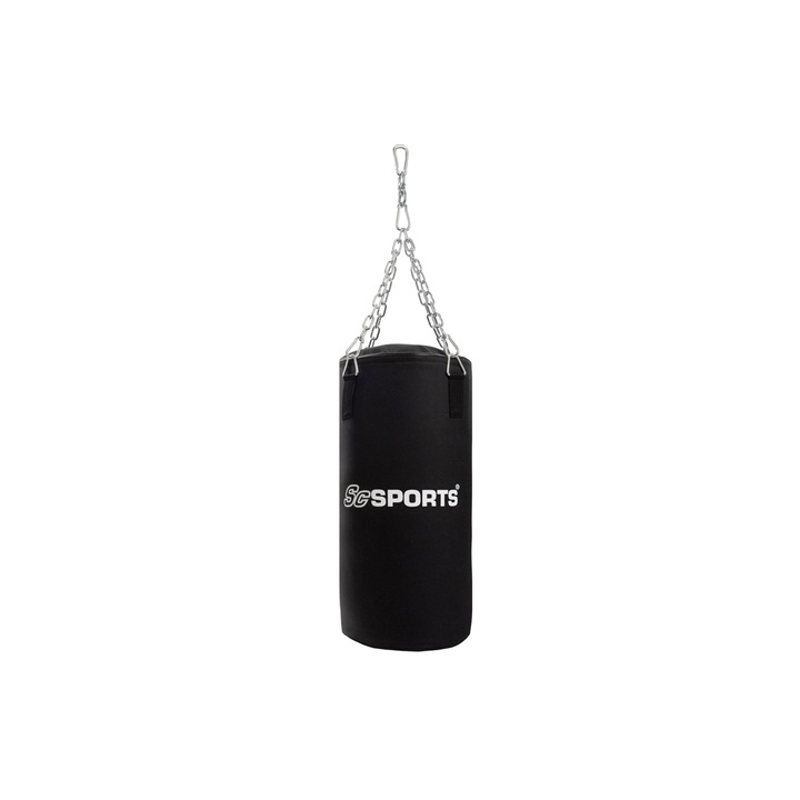 Sac de box, cu lant de suspendare, carlig de prindere, negru, ScSPORTS®