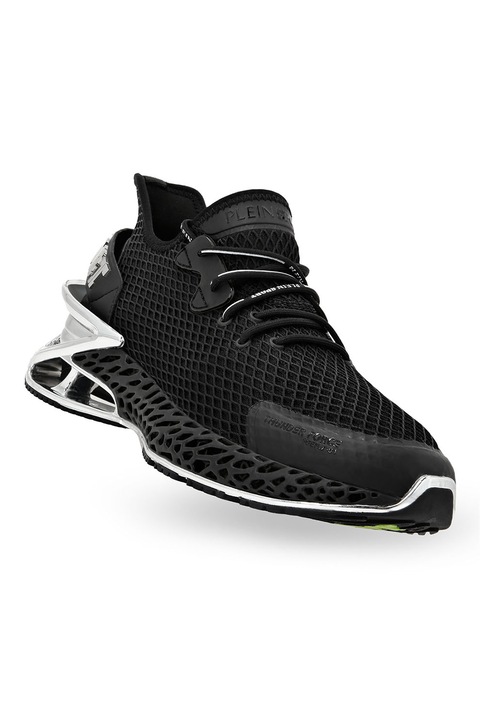 Plein Sport, Sneaker hálós betétekkel, Fekete/Ezüstszín