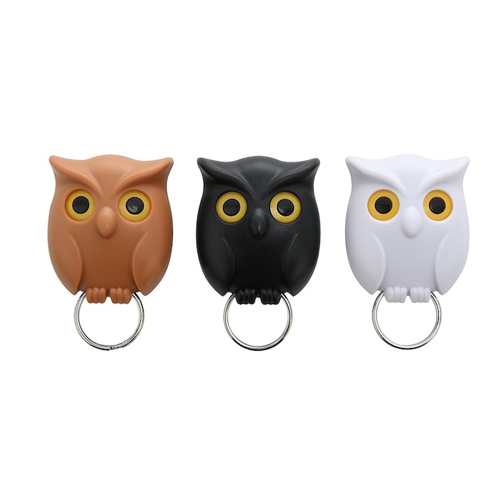 Kulcstartó, BOMSTOM, 3 db, mágneses, fekete|fehér|barna