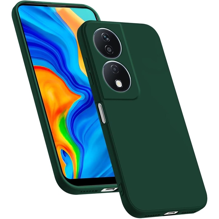 Калъф Soft Touch, тънък, ALC Mobile, противоударен, съвместим с Honor 90 Lite, тъмнозелен Tpu