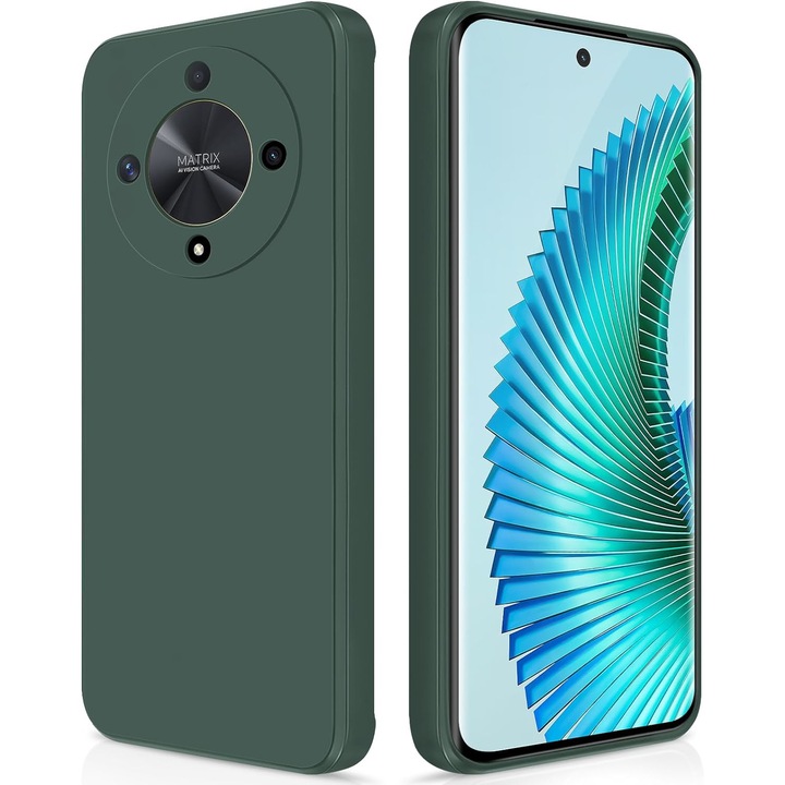Калъф Soft Touch, тънък, ALC Mobile, противоударен, съвместим с Honor Magic 5 Lite, тъмнозелен Tpu