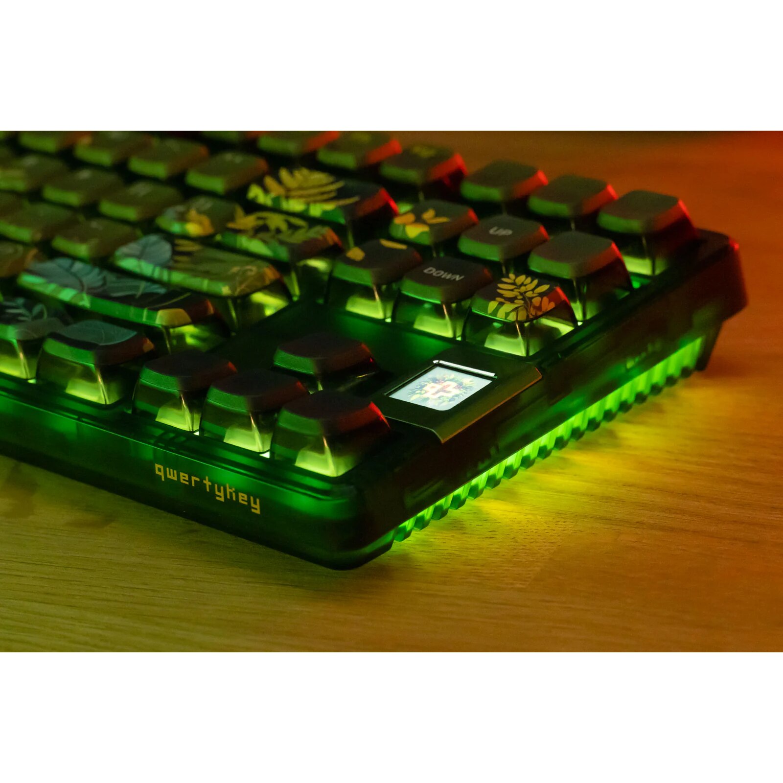 Tastatura mecanica gaming cu ecran QwertyKey80 Leaf, Wireless