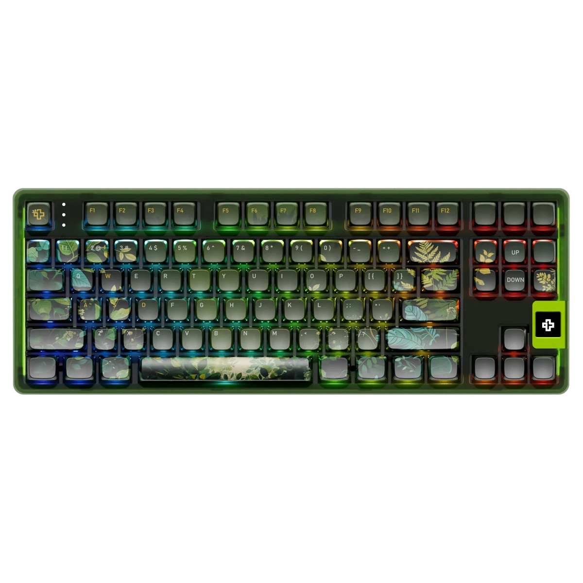 Tastatura mecanica gaming cu ecran QwertyKey80 Leaf, Wireless