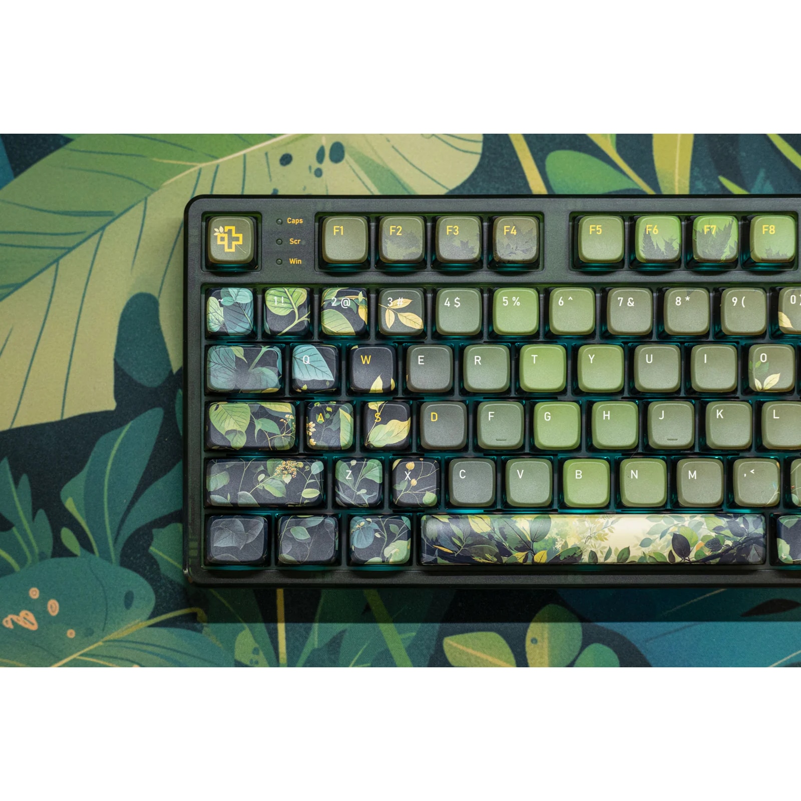 Tastatura mecanica gaming cu ecran QwertyKey80 Leaf, Wireless