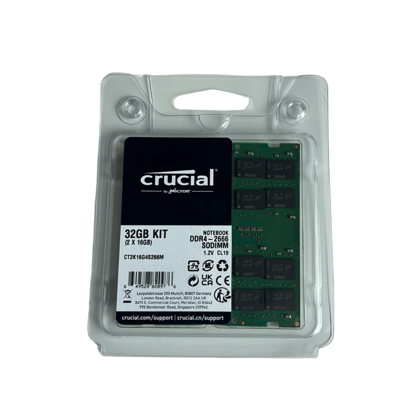 Kit memorie Crucial 2x16GB DDR4 sodimm laptop 2666 MHz CL19 - eMAG.ro