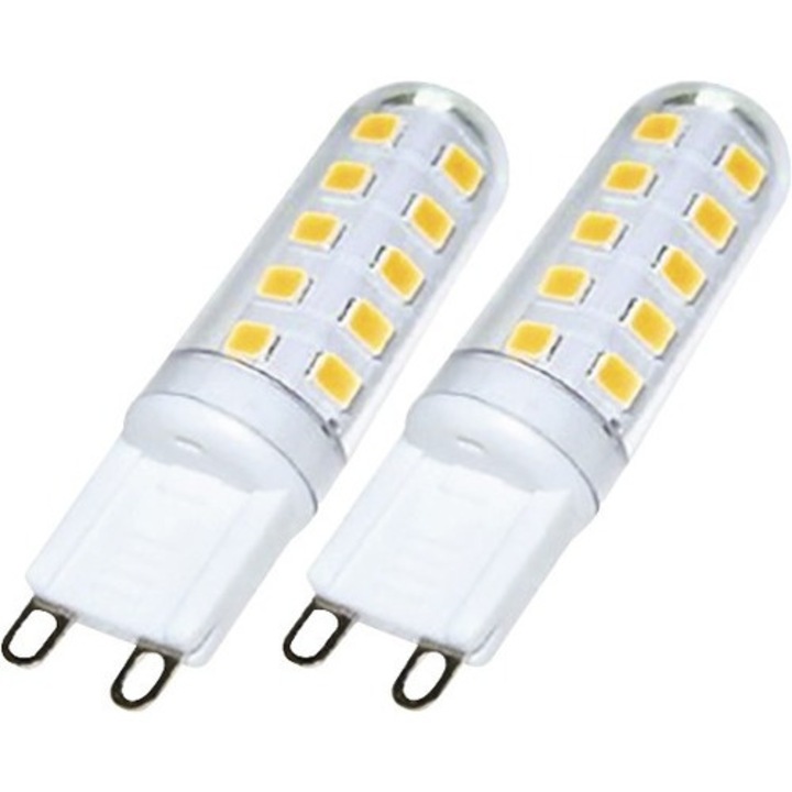 Becuri Led Trio G9 3w 300 Lumeni, Capsula Clara, Lumina Calda, Pachet 2 Bucati