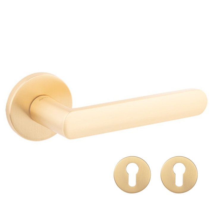 Дръжка за интериорна врата KUMA в матово злато с розетки яла