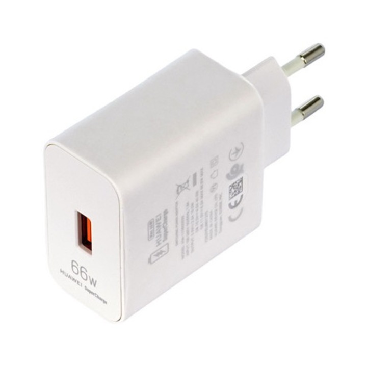 Honor supercharger hálózati töltő usb aljzat, 66w, gyorstöltő, fehér, bulk