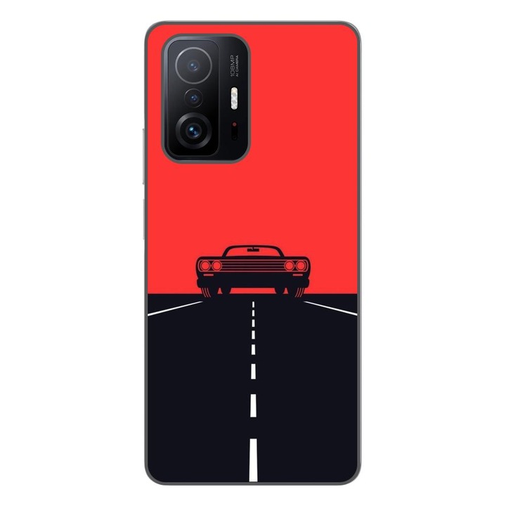 Калъф, съвместим с модел Xiaomi Mi 11T, Mi 11T Pro Silicon Gel Tpu Red Sky Muscle Car
