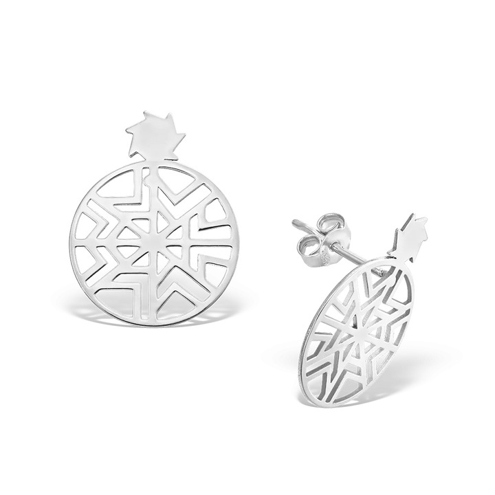 Aztec Wind fülbevaló, 14K fehérarany