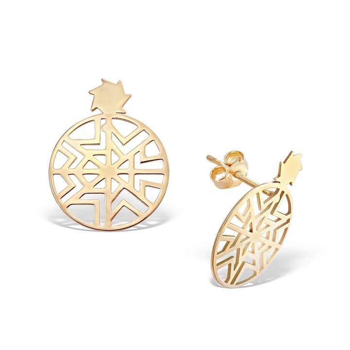 Aztec Wind fülbevaló, 14K sárga arany