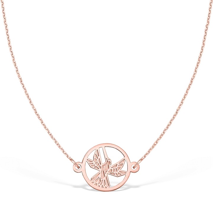 Colier la baza gatului COLIBRI, aur 14K