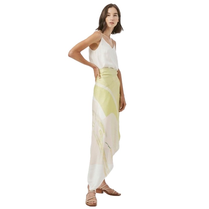 Esarfa din Matase Naturala de Dud (Mulberry) 100% Premium, Imprimeu Verde, Accesoriu pentru Geanta, 120CMX120CM