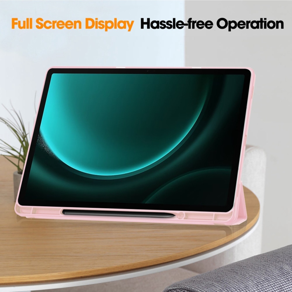 Husa Samsung Galaxy Tab S9 FE Plus Techsuit Flex Trifold Pen, roz