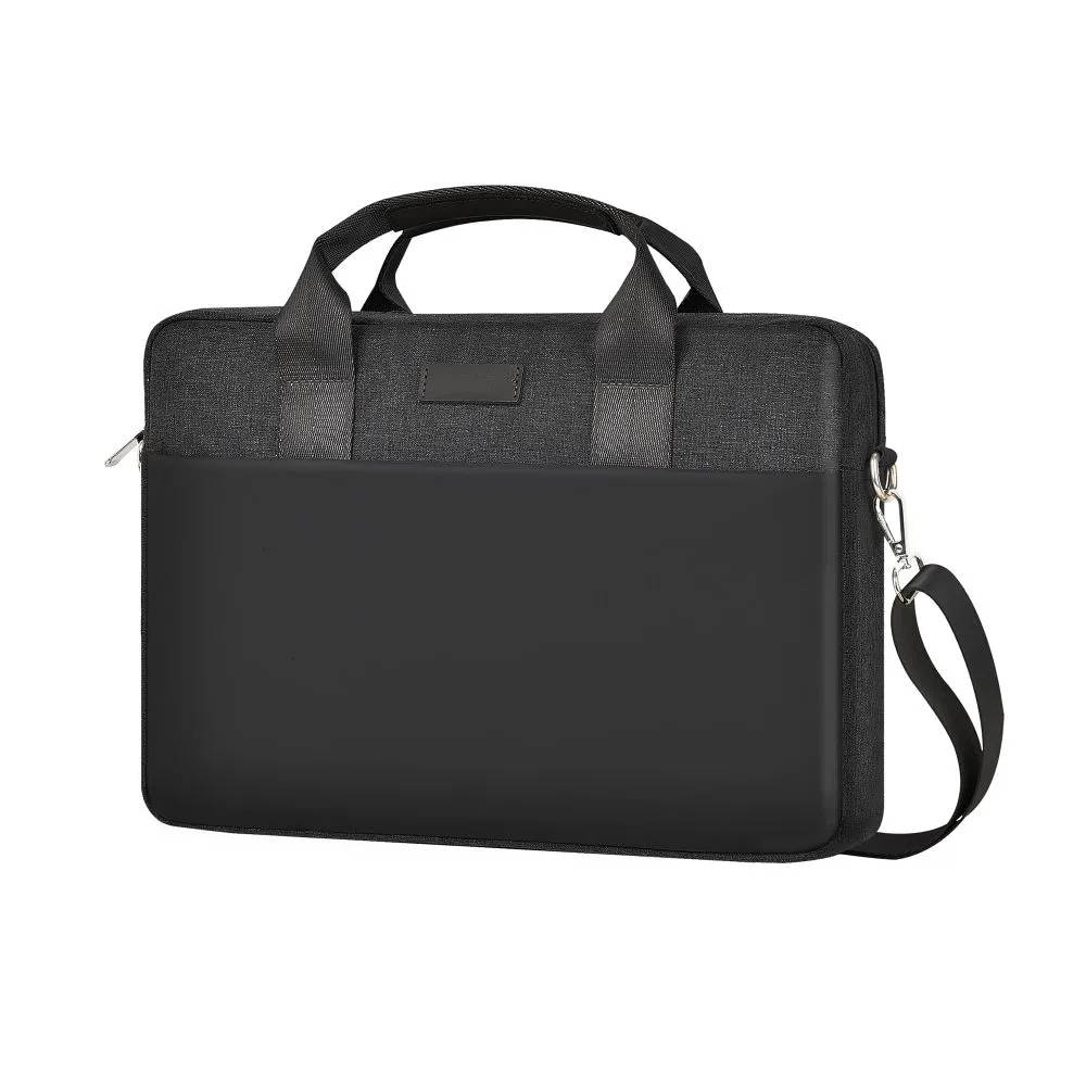 Geanta pentru laptop / tableta pana la 14.5 inch Premium Quality curea de umar buzunar frontal cu fermoar multiple compartimente negru