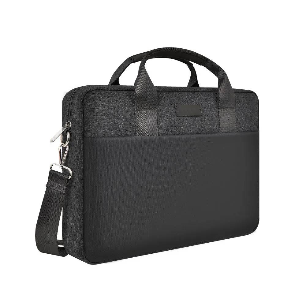 Geanta pentru laptop / tableta pana la 14.5 inch Premium Quality curea de umar buzunar frontal cu fermoar multiple compartimente negru