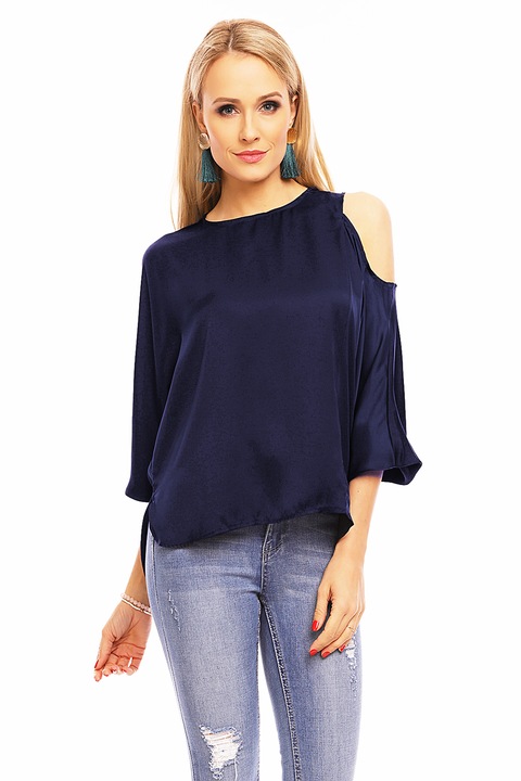 Bluza eleganta cu umerii goi bleumarin, Bleumarin