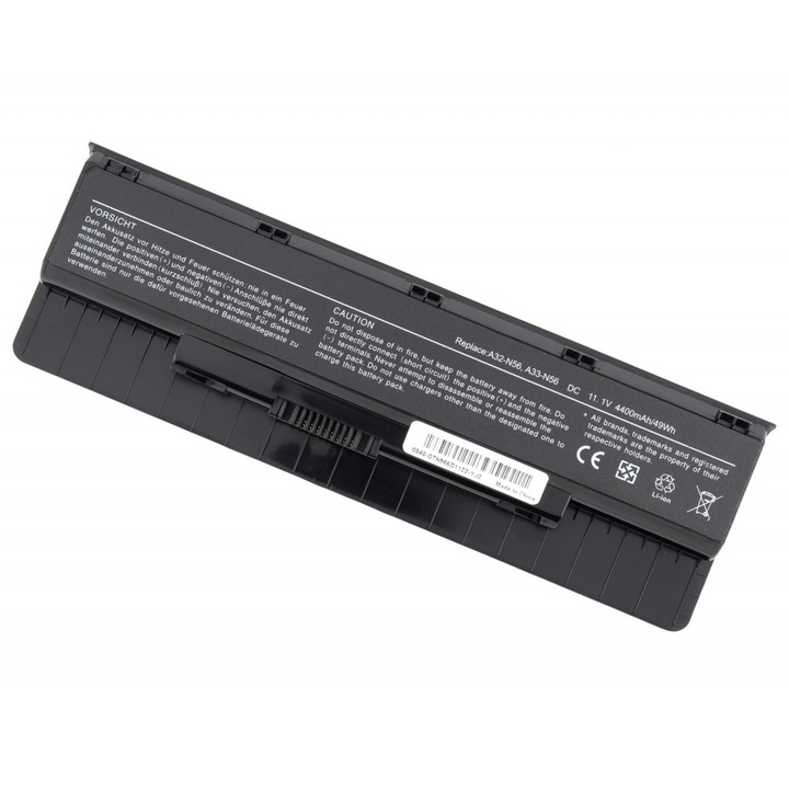 Akkumulátor: Asus G56JK 4400 G56JR N46 N46JV N46VB N46VJ N46VM N46VZ N56 N56DP N56DY N56JK N56JN N56JR N56V N56V8 N56VB NNV6V NN6Z7 N56VB NNV6VJ NN6Z7