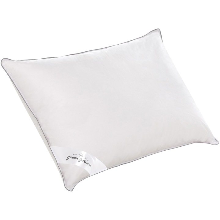 Perna Green Future Feeling 3in1, umplutura 50% puf gasca, 50% pana de gasca, Nanofibra, Memory, 50 x 70 cm, alb