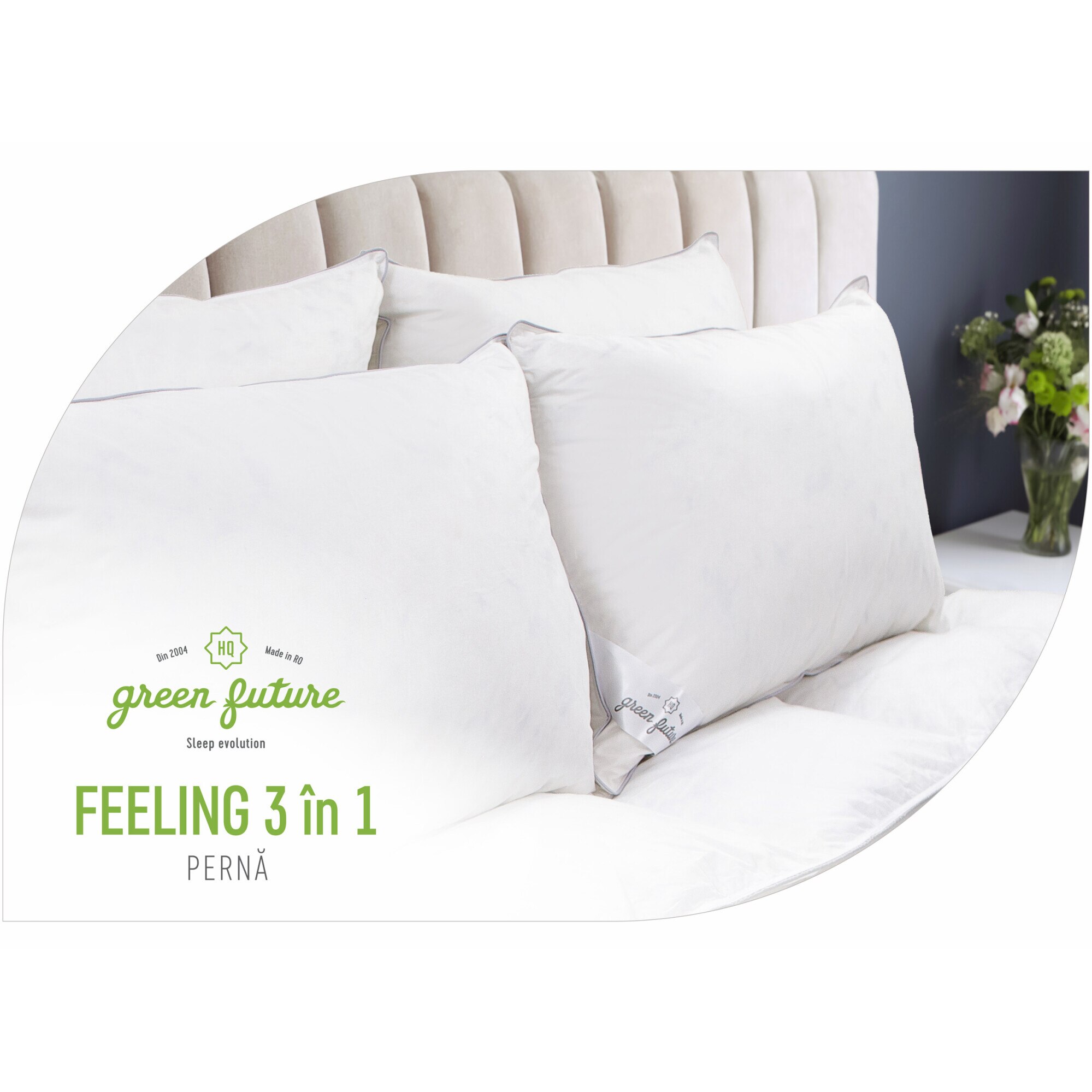 Perna Green Future Feeling 3in1, umplutura 50% puf gasca, 50% pana