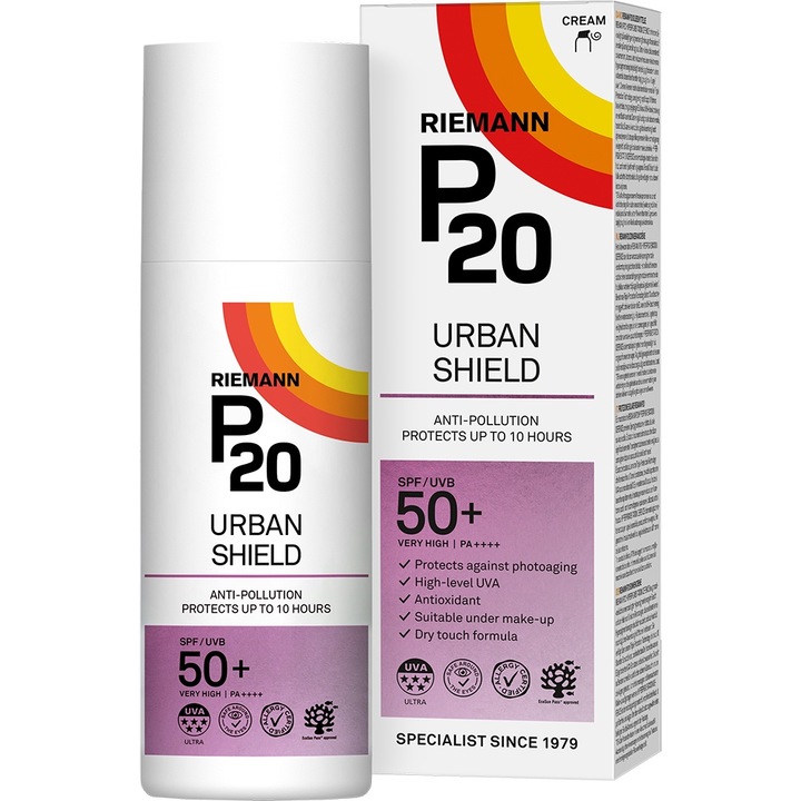 Crema de fata cu protectie solara SPF 50+ Riemann P20 Urban Shield, 50 ml