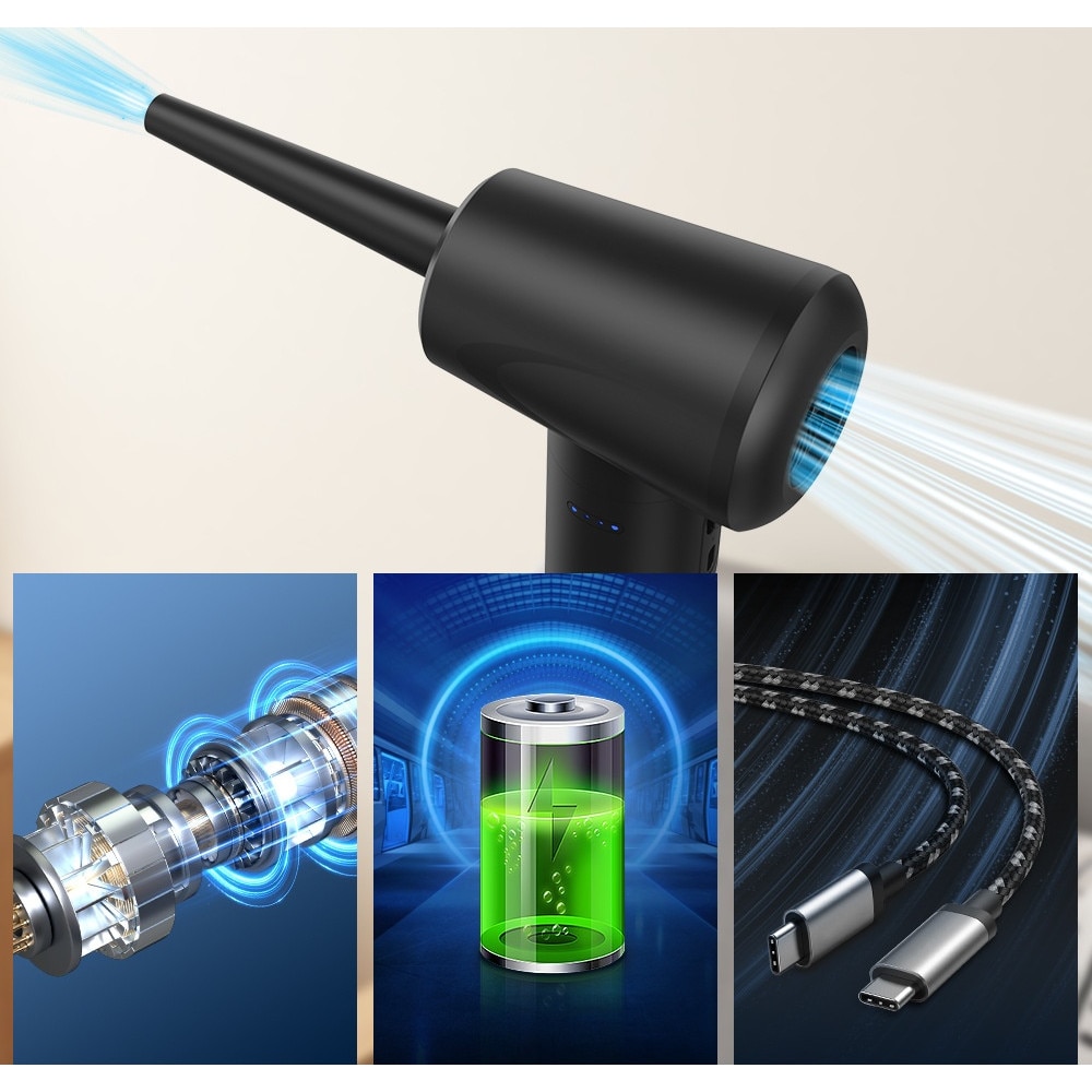 Aspiratoare, multifunctional, fara fir, sase duze, un cablu de incarcare, trei viteze, negru